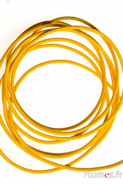 Laccio in cuoio - spessore 2 mm - giallo
